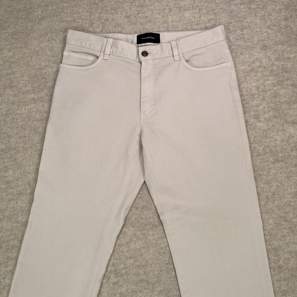 Ermenegildo Zegna Jeans Mens 34 Ivory Stretch Five Pocket Cotton Blend *34x28* - Picture 2 of 16